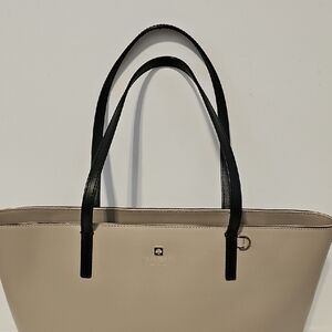 Kate Spade Sawyer Street Black and Cream Leather Tote
